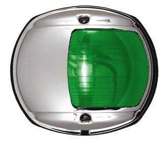 Luce verde 12v cromata