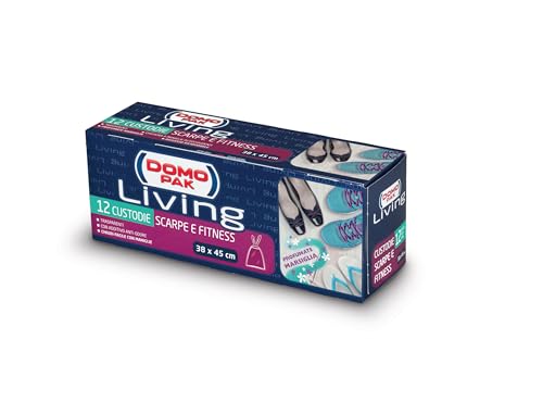 Domopak Living Sacchetti Scarpe e Fitness, Trasparenti, 38 x 45 cm