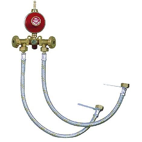 Centralina Per Gas A 2 Uscite Automatico, Completa Di Flessibili, Regolatore E Valvola Di Sicurezza.