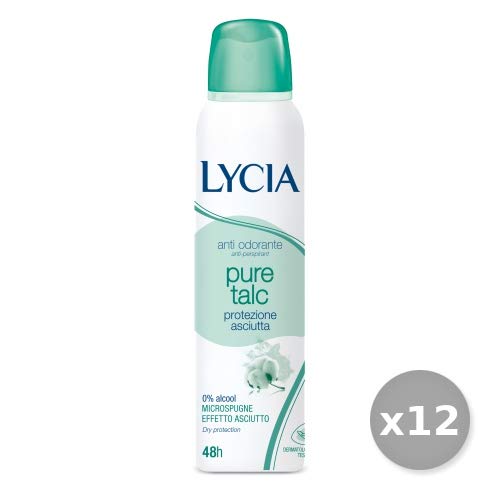 Set 12 LYCIA Deodorante Spray TALCO 48H 150 Ml. Cura del corpo