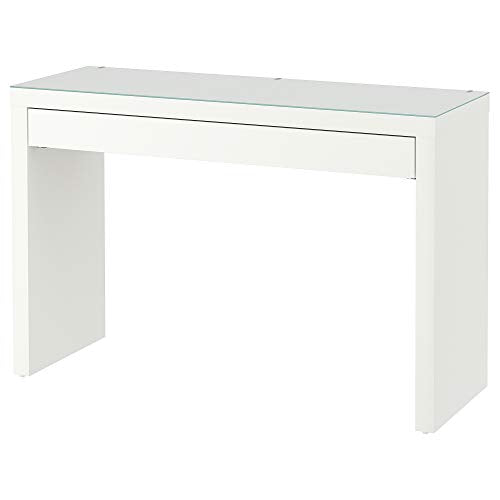 Tavolo da spogliatoio di Ikea Malm Bianco con vetro Top 120 x 41 x 78 cm