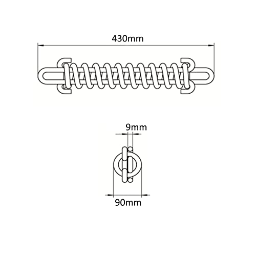 GeBOOTE24 An- & Verkauf Ammortizzatore in acciaio inox, 9 x 430 mm, per barche < 14 m, ammortizzatore a molla