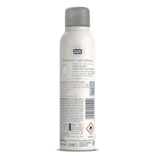 Neutro Roberts, Deodorante Spray Invisible, Zero Alcol, Zero Macchie, Con Puro Olio di Glicerina, Deodorante Uomo e Donna, Dermatologicamente testato, 150 ml, 48h