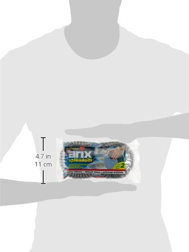 Arix – Splendelli – Spugnette abrasive di lana di acciaio Extra Forte – 2 pezzi – [Confezione da 25]