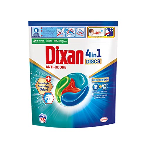 Dixan Discs Classic, Detersivo Lavatrice Predosato In Capsule, profumazione Classica, confezione da 35 Lavaggi