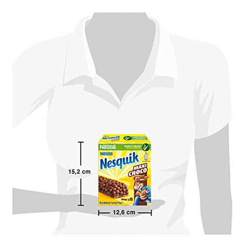 Nesquik Maxi Choco Barrette di Cereali al Cioccolato e al Latte, 16 Confezioni da 6 Pezzi