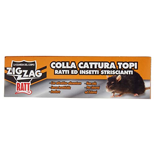 Zig Zag, Ratt Colla per topi, Topicida, Colla Ratticida con Attrattivo alimentare, Inodore, Non cola, Non velenosa, per uso Interno ed Esterno, 135 gr