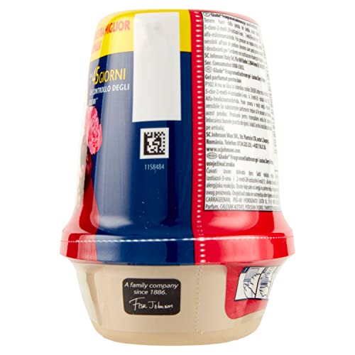 Glade Gel per il Bagno, Profumatore per Ambienti, Fragranza Luscious Cherry & Peony, Fino a 45 Giorni di Controllo degli Odori, 1 Confezione da 180 g