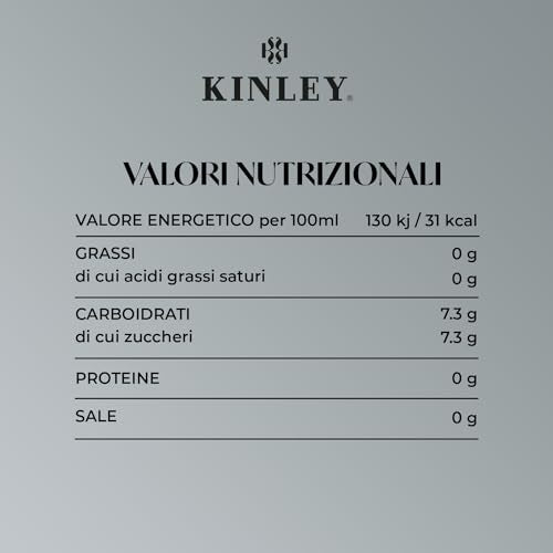 Kinley, Bevanda Analcolica, Adatta alla Mixology 200 ml x 24