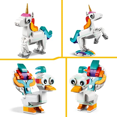 LEGO Creator Dinosauro, Modello 3 in 1, Figure del Triceratopo e Pterodattilo, Sistema di Costruzione Modulare, 31058