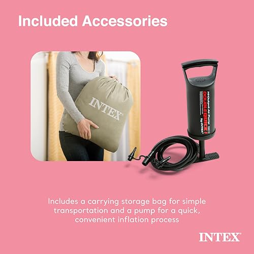 Intex Inflatable Kidz Travel Bed Set: Includes Hand Pump and Carry Bag – Removable Mattress