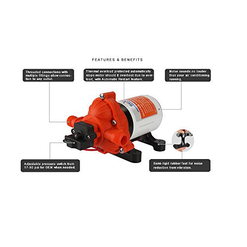 Seaflo Pompa a membrana serie 33 12 V/24 V/220 V 3.0 GPM 45 psi