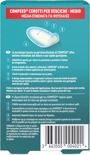 COMPEED Extreme, Cerotti per vesciche. Lunga durata e resistenti all'acqua. Ideali per lo sport - Formato medio, 6 Cerotti. Pack 100% plastic free