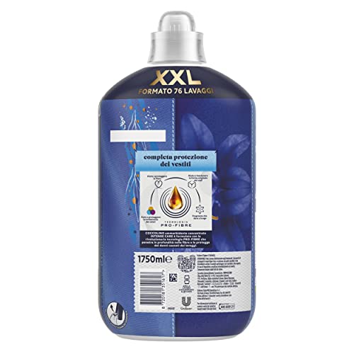 Coccolino Ammorbidente Concentrato Campanula Selvatica e Bergamotto, Ammorbidente Lavatrice Intense Care con Tecnologia Pro-Fibre, Formato XXL Fino a 76 Lavaggi, 1750 ml