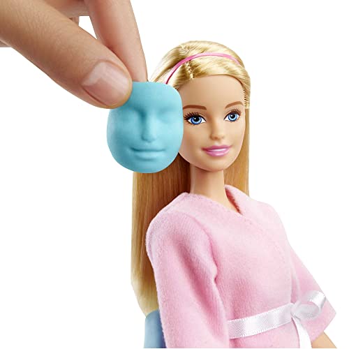 Barbie Wellness Face Masks Play Set with Doll, Puppy, Shapes and Clay