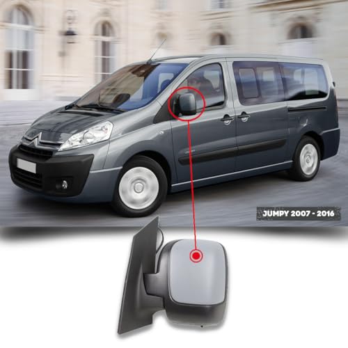 CG94 - Specchietto Retrovisore Elett. Term. Ribaltab. - Doppio Vetro per Auto C. Jumpy - Calotta da Verniciare