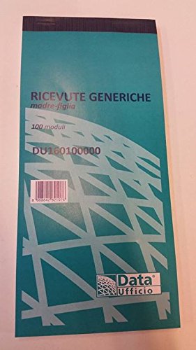 BLOCCO RICEVUTE GENERICHE MADRE-FIGLIA 100 MODULI DATAUFFICIO DU1601