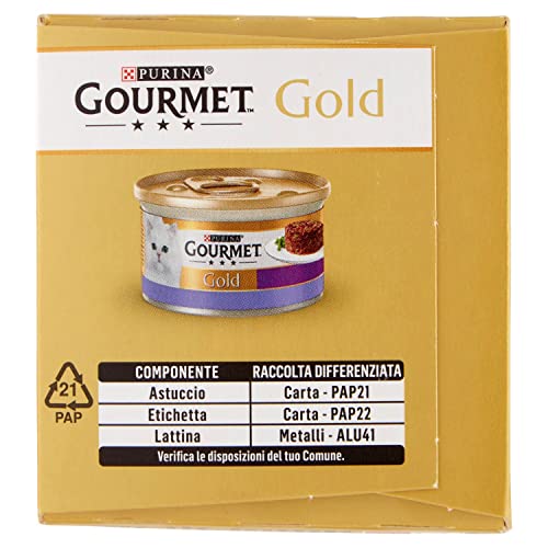 Gourmet Gold Gatto Mousse Con Agnello E Squisiti Fagiolini, 4 x 85 gr