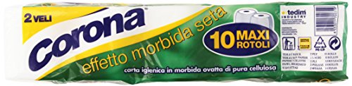 Corona - Carta igienica, in morbida ovatta di pura cellulosa, 2 veli - 10 rotoli