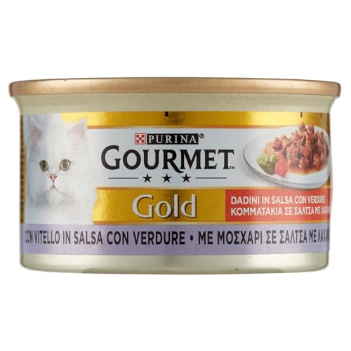 Gourmet Gold Dadini di vitello in salsa con verdure - Cibo per Gatti - 85 gr