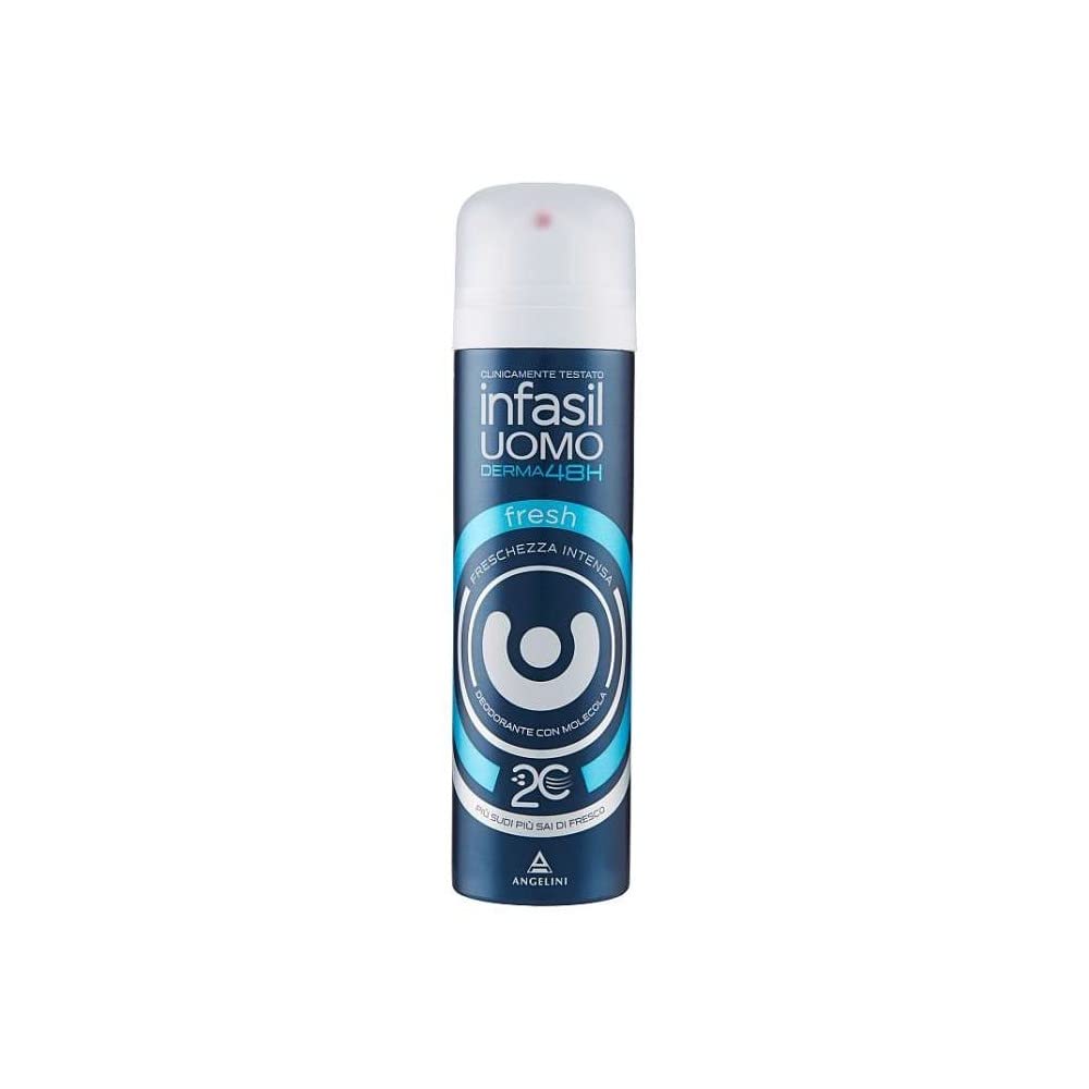 6 X Infasil deodorante Spray Uomo FRESH Derma 48H Deo maschile anti odore