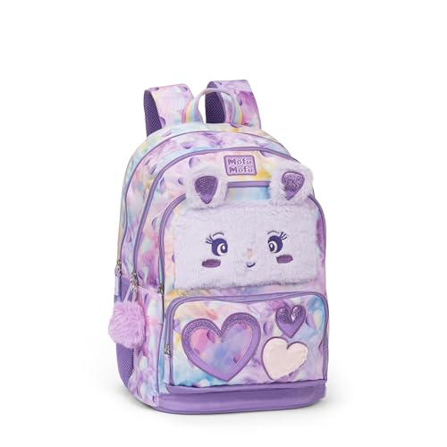 Franco Cosimo Panini MOFU MOFU - Zaino Scuola Ufficiale Mofu Mofu, Zaino Bambina con 2 Ampi Spazi Centrali, Tasche Frontali e Laterali, Spallacci Regolabili e Imbottiti, Schienale Imbottito