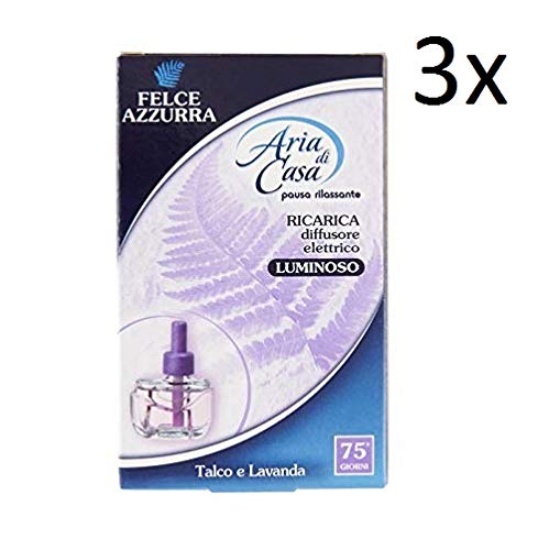 Felce Azzurra aria casa talco e lavanda, 3 ricariche per diffusore elettrico