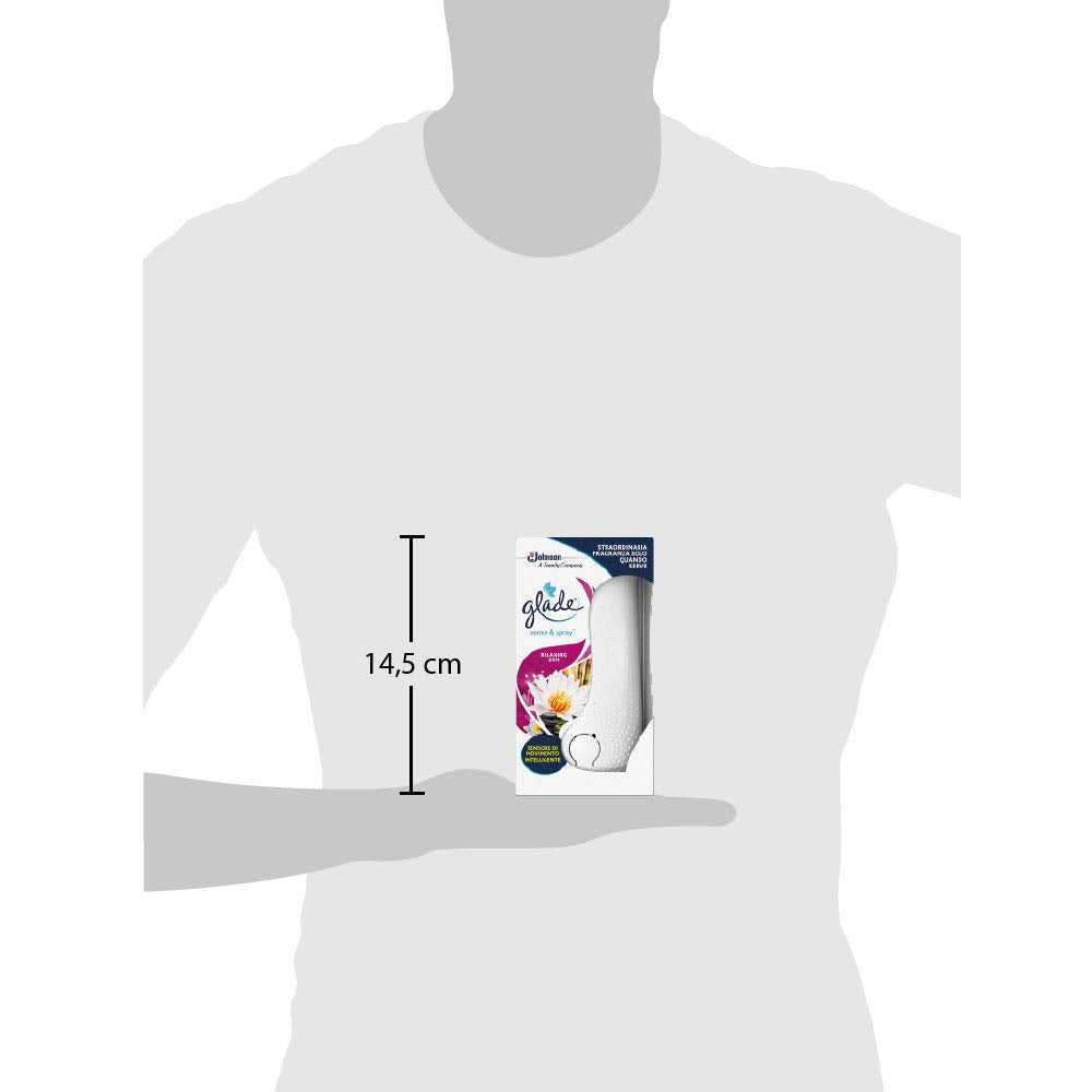 Glade Sense & Spray Base con Ricarica Inclusa Fragranza Relaxing Zen 1, Confezione da 1 Erogatori + 1 Ricarica 18ml