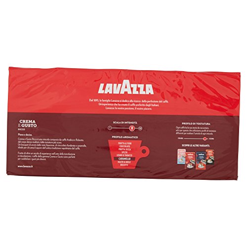 Lavazza Caffè Macinato Crema e Gusto Ricco Tostatura Scura - Confezione da 1 Kg