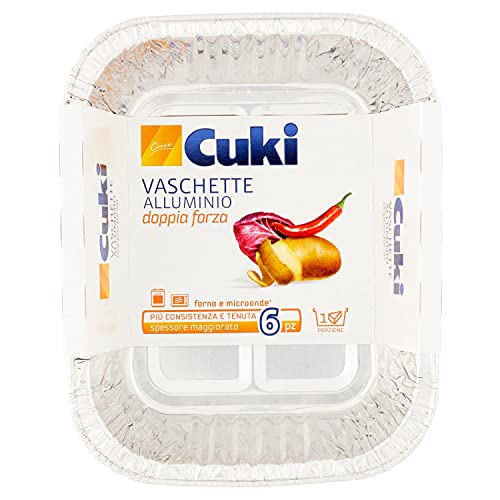 Cuki - Vaschette Alluminio, Doppia Forza - 6 Pezzi - [confezione da 12]