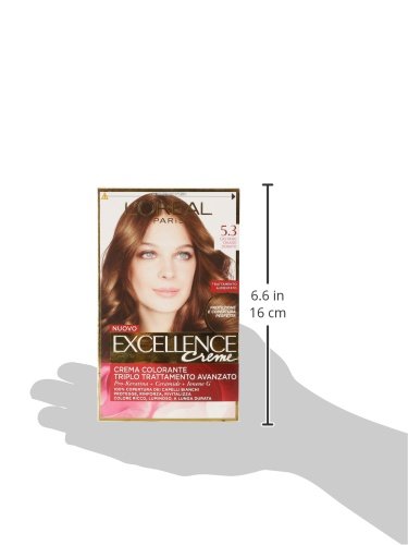 l'Oréal Paris Excellence Crema Colorante Triplo Trattamento Avanzato, 5.3 Castano Chiaro Dorato