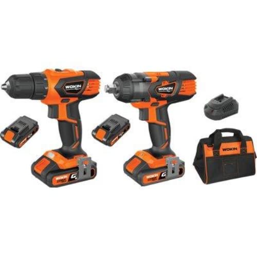 Trapano + avvit impulsi batt gp20v 628102 wokin volt 20x2 ah 2,0 1/2" + borsa Wokin
