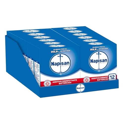 Napisan Extra Protection Additivo Lavatrice, Additivo Disinfettante Lavatrice in Polvere Battericida, 12 Confezioni da 500gr di Additivo in Polvere Lavatrice