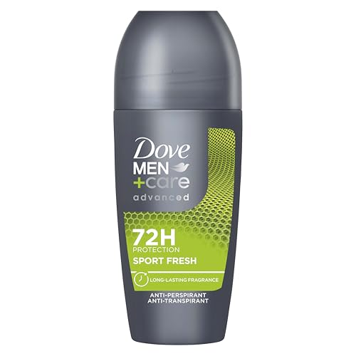 Dove Men+Care Deodorante Roll On Advanced Care Sport Fresh, Deodorante Uomo Antitraspirante Senza Alcol, con 1/4 di Crema Idratante, Protezione Fino a 72 Ore, 50 ml