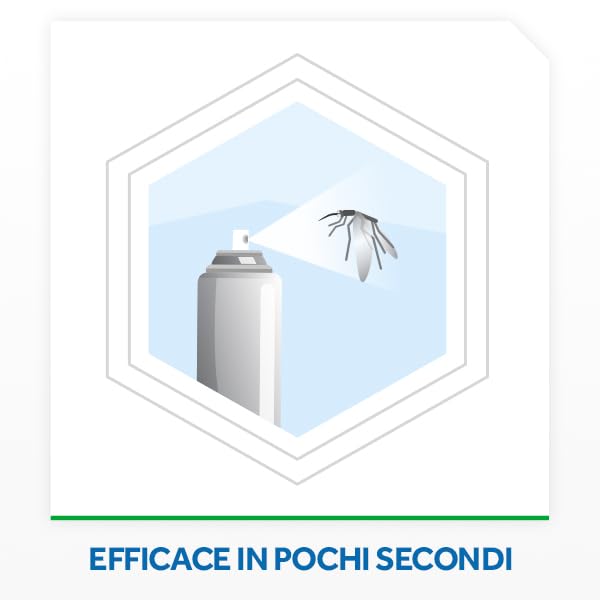 Baygon Mosche e Zanzare Spray Insetticida, Azione Rapida, Protezione a Lunga Durata, 1 Confezione da 400 ml