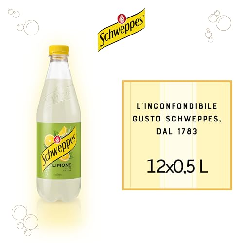 Schweppes Limome, Bevanda Gassata dal gusto Fresco e Agrumato, 12x 500ml Perfetta per Aperitivi e Cocktail. Bevanda Dissetante dal Gusto ricco e Biilanciato
