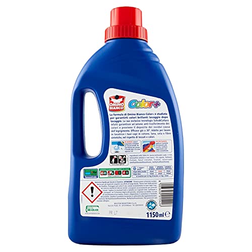 Omino Bianco - Detersivo Lavatrice Liquido Color+, 138 Lavaggi, Specifico per Capi Colorati, Tecnologia Salva i Colori e Cattura il Grigiore, 1150 ml x 6 Confezioni