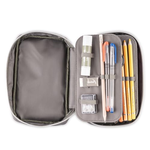 Colourbook - Astuccio Scuola Geolier 1 Zip, Organizzazione con Pattina Interna, Set Completo 30+ Pezzi (Camouflage)