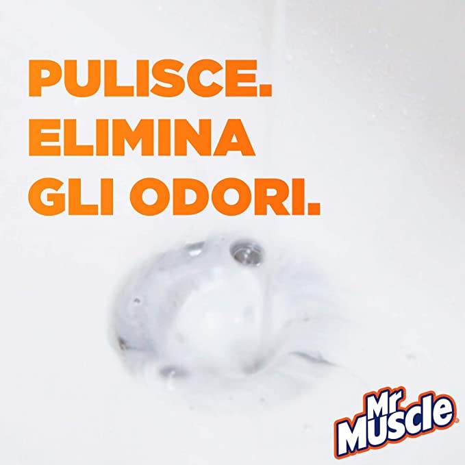 Mr Muscle Schiuma Elimina Odori per Tubi e Scarichi, SICURO PER I TUBI - Formato Scorta da 12 Pezzi da 500 ml