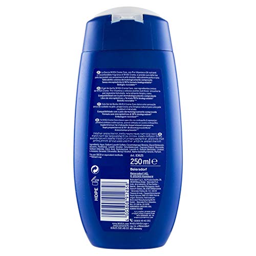 Nivea Doccia Crema Creme Care, Bagnoschiuma Profumo e Morbidella dell'Originale Nivea Crème, 4 Confezioni da 250 ml
