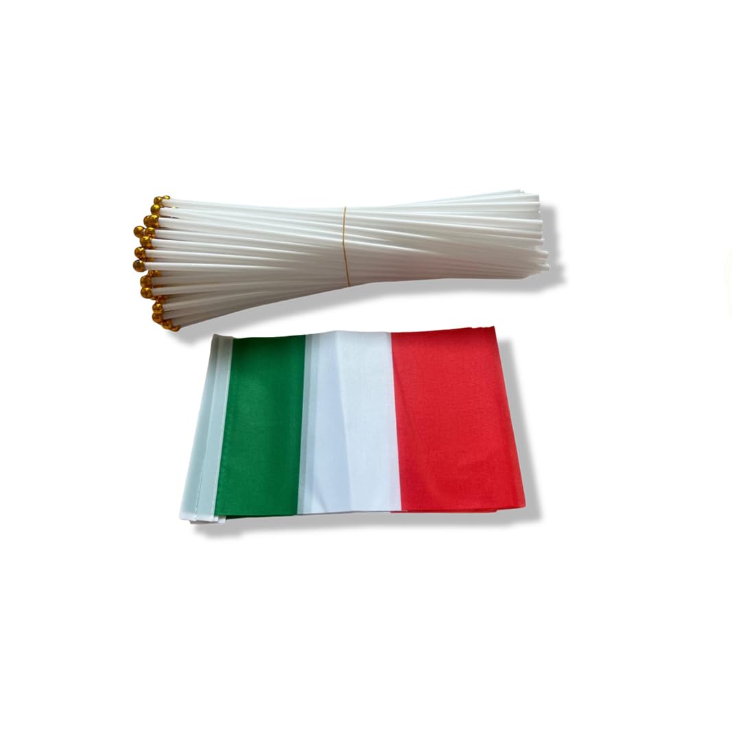 CG94 - Bandiera Italiana con Asta 30X45 cm.