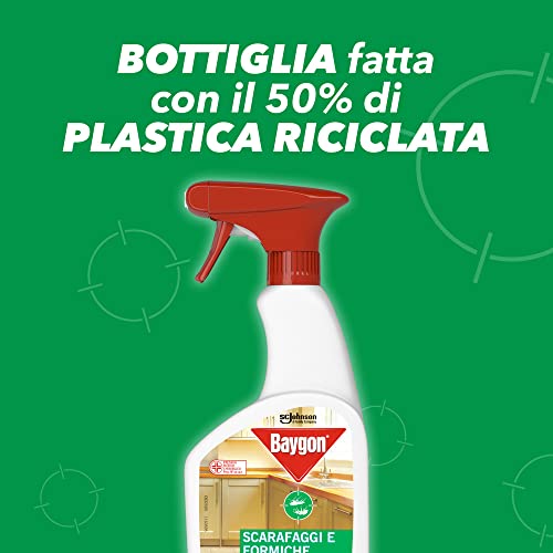 Baygon Scarafaggi e Formiche Trigger Insetticida, Azione rapida ed effetto barriera 1 mese, 1 Trigger da 500 ml