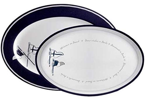Marine Business Set 2 VASSOI OVALI Welcome ON Board 30 x 22,5cm / 35 x 25,5 cm