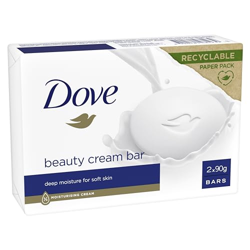 Dove Pastiglia detergente per uso quotidiano originale con 1/4 di crema idratante che lascia la pelle morbida, 2 x 90 g
