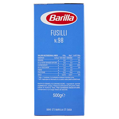 Barilla - Fusilli, n.98 - 6 pezzi da 500 g [3 kg]