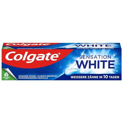 Colgate Dentifricio Sensation White 12 x 75 ml – rimozione dello scolorimento superficiale – sbiancamento dei denti per denti bianchi persistenti