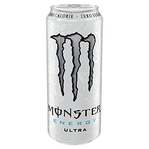 Monster - Energy Ultra - Energy Drink - 12 confezioni - 500 ml per confezione - Booster energetico - Meno dolce - Pií¹ leggero nel gusto - Senza calorie - Alta caffeina