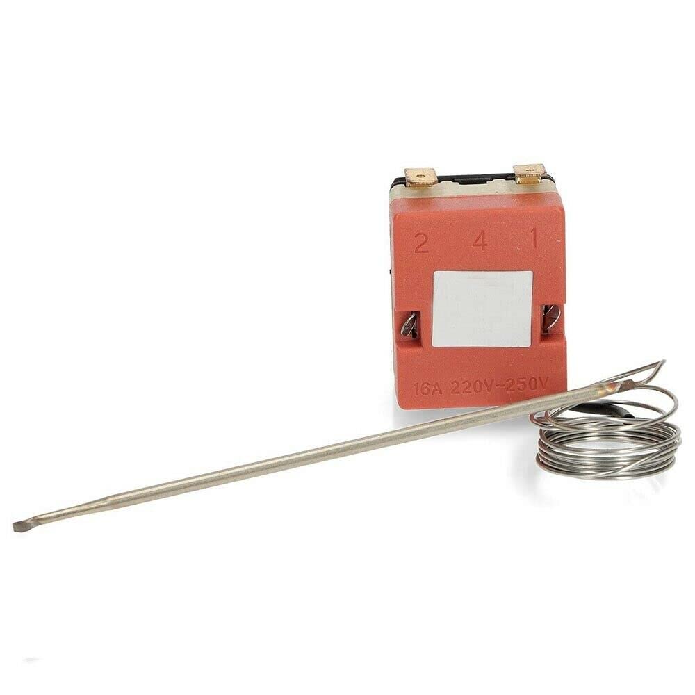 CG94 - Termostato Universale per Forno Elettrico | Regola Temperatura 50°-290° | Sonda 127mm Ø 4mm, 2 Contatti, Corallo, Universale