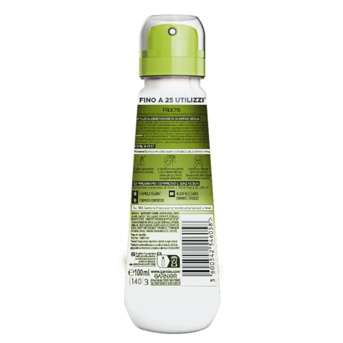 Garnier Fructis Shampoo Secco Senz'Acqua, Per Tutti i Tipi di Capelli, Effetto Rinfrescante e Volumizzante, Senza Residui, Invisible Dry Shampoo, Fragranza Yuzu Lemon, 100 ml