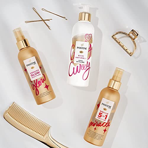 Pantene Pro-V Crema Styling+ Termoprotettore Ricci Naturali, Senza Risciacquo, Nutriente, Con Olio Di Cocco, Per Controllo Del Crespo E Ricci Morbidi E Idratati, 235ml